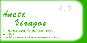 anett viragos business card